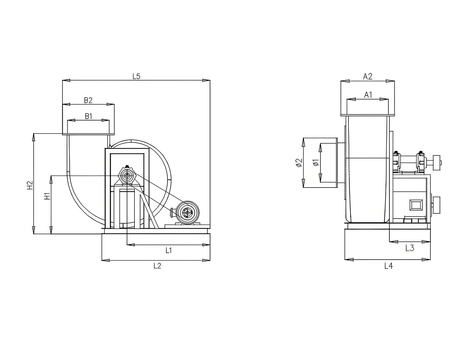 防腐离心式风机安装图